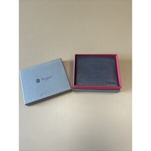 Pagalli Pebbled Leather Men’s RFID wallet Navy Blue Slim Moderno